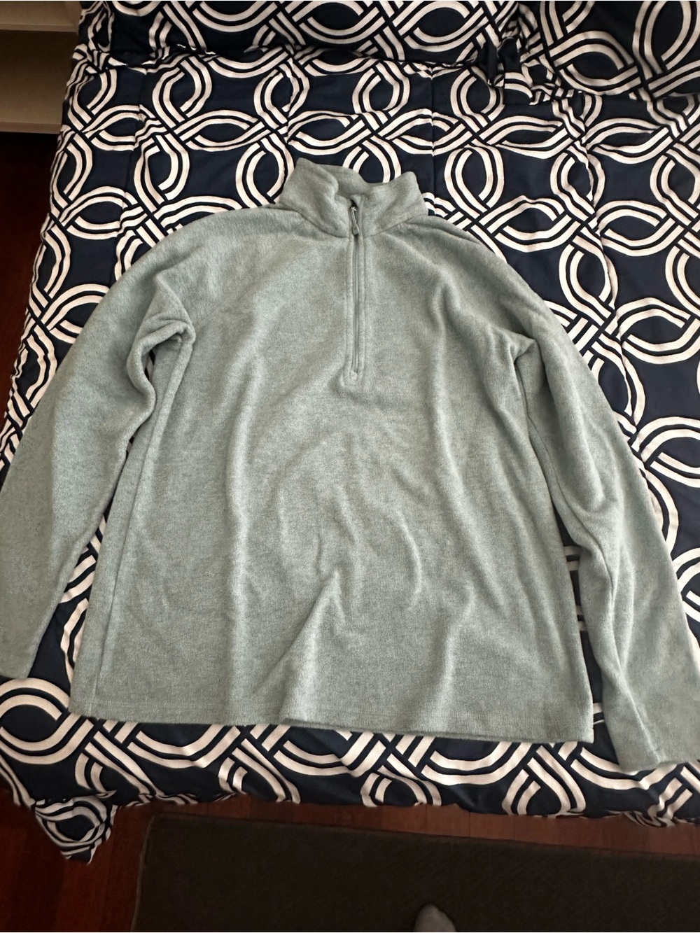 Eddie Bauer Sage Green Quarter-Zip Pullover Sweater